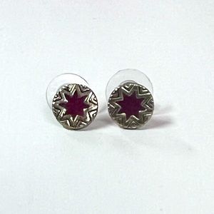 House of Harlow Gold with Red Stud Earrings